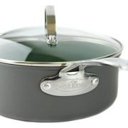 Telebrands Orgreenic 10-Piece Anodized Non Stick Kitchen Cookware Set, Green