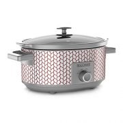 BLACK+DECKER SC3007D 7 Quart Dial Control Slow Cooker with Built in Lid Holder, Purple & Silver Leaf Pattern BLACK+DECKER SC3007D 7 Quart Dial Control Slow Cooker with Built in Lid Holder, Purple & Silver Leaf Pattern