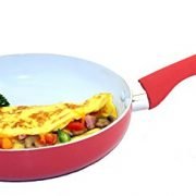 Heuck 30119 Classics Series Nano 8-Piece Ceramic Cookware Set, Red