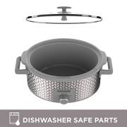 BLACK+DECKER SC3007D 7 Quart Dial Control Slow Cooker with Built in Lid Holder, Purple & Silver Leaf Pattern BLACK+DECKER SC3007D 7 Quart Dial Control Slow Cooker with Built in Lid Holder, Purple & Silver Leaf Pattern