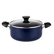 Cook N Home 10 Piece Non Stick Black Soft Handle Cookware Set, Blue Cook N Home 10 Piece Non Stick Black Soft Handle Cookware Set, Blue