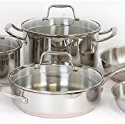 Oneida 10pc Stainless Steel Induction Ready Copper Base Cookware Set. Dishwasher Safe Oneida 10pc Stainless Steel Induction Ready Copper Base Cookware Set. Dishwasher Safe